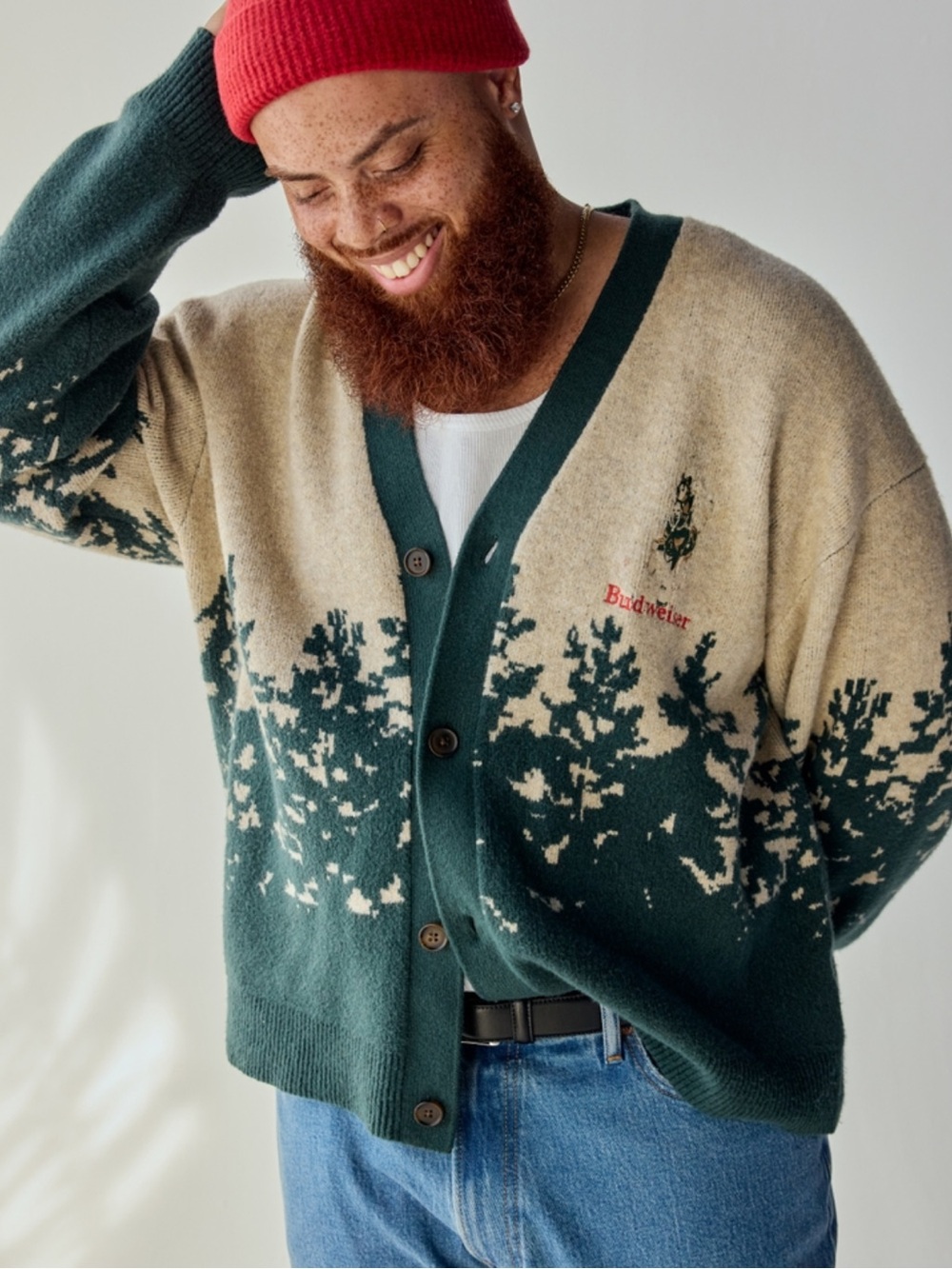 Abercrombie & Fitch Taupe and Dark Green Crewneck Sweater - Picture 5 of 5